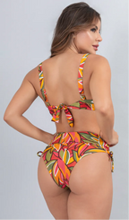 Biquíni Meia Taça + Hot Pant Estrela Do Mar Hot Leaves