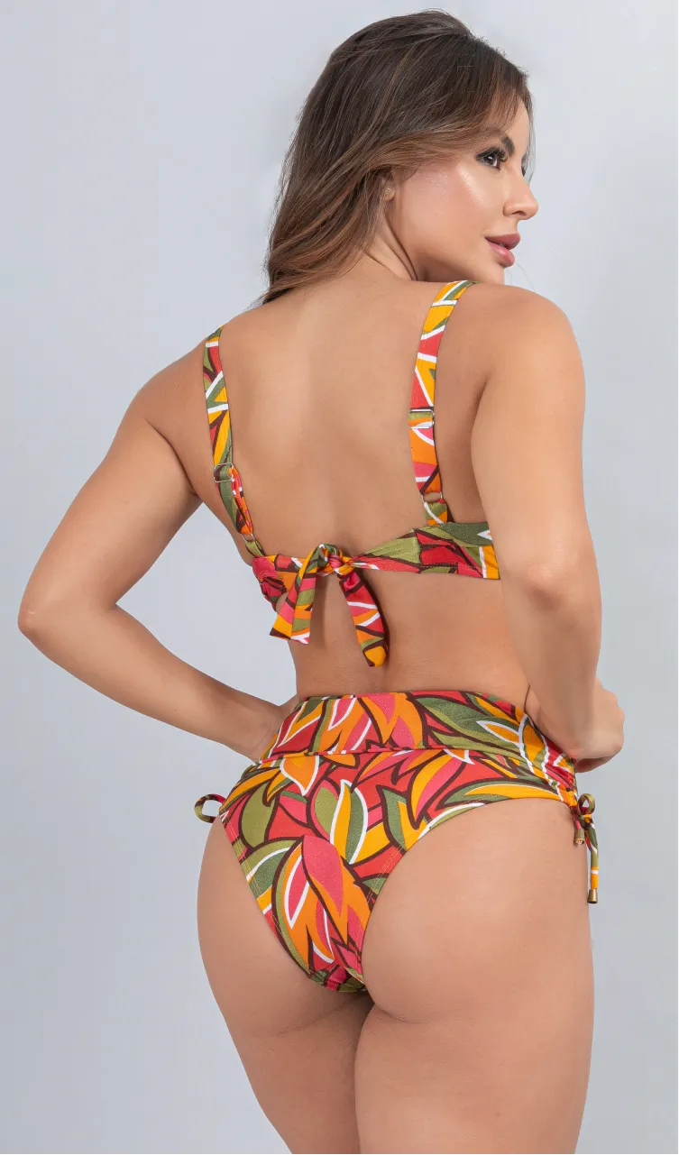 Biquíni Meia Taça + Hot Pant Estrela Do Mar Hot Leaves