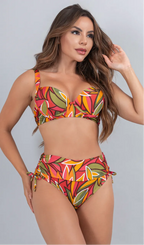 Biquíni Meia Taça + Hot Pant Estrela Do Mar Hot Leaves