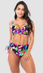 Biquíni Meia Taça + Hot Pant Estrela Do Mar Colorful