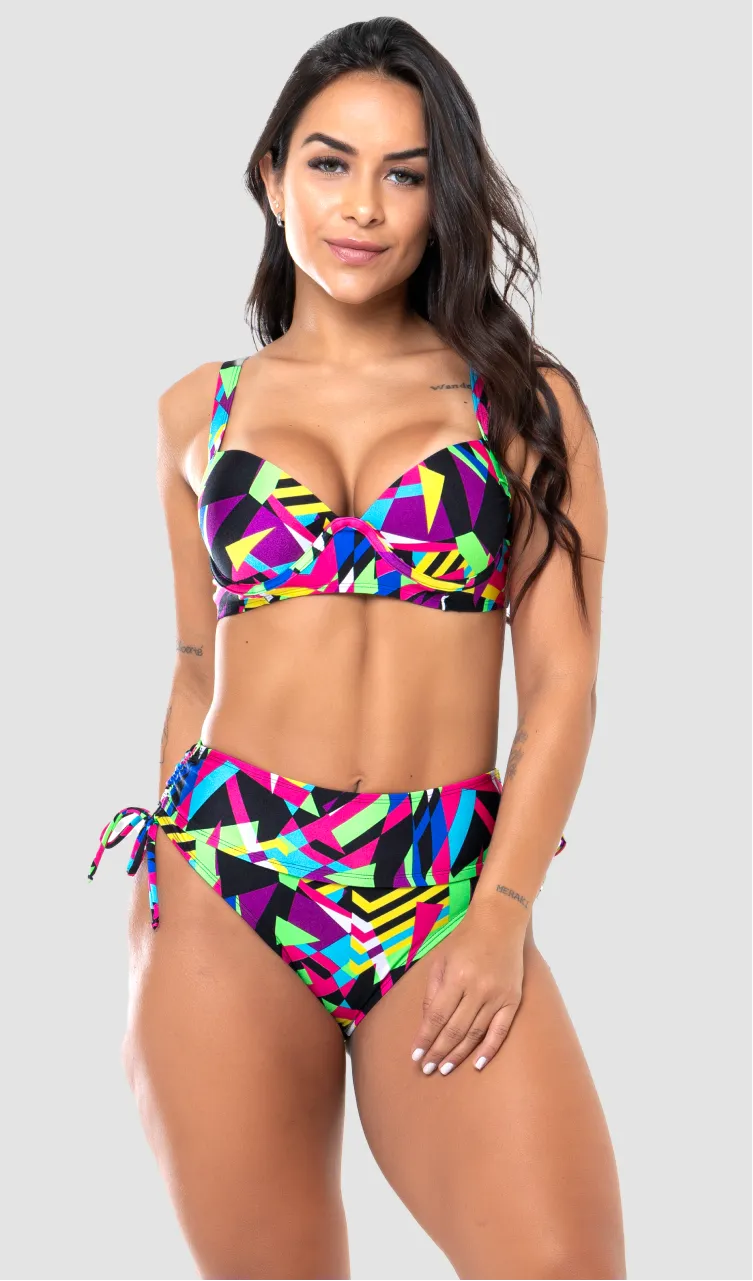 Biquíni Meia Taça + Hot Pant Estrela Do Mar Colorful