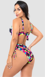 Biquíni Meia Taça + Hot Pant Estrela Do Mar Colorful