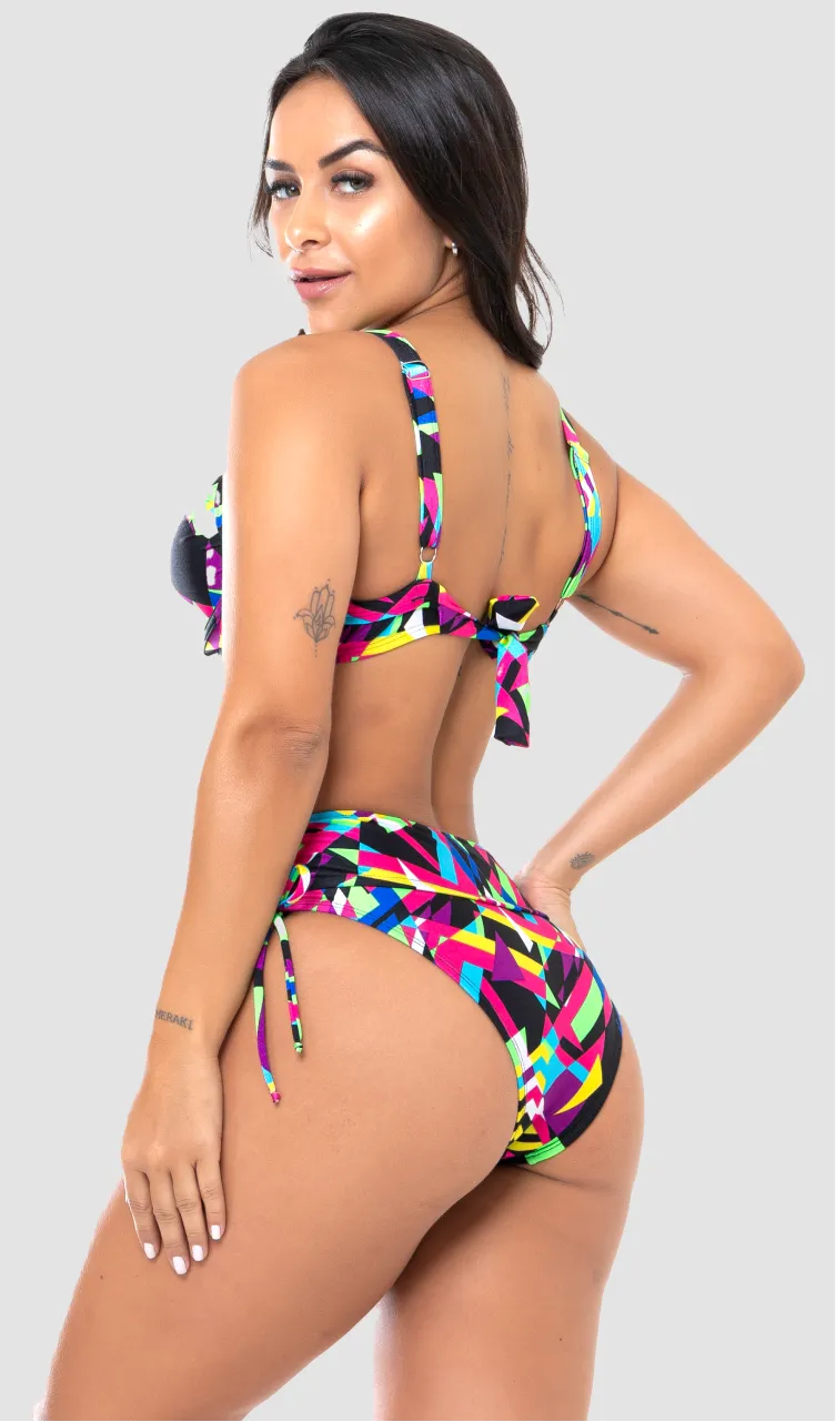 Biquíni Meia Taça + Hot Pant Estrela Do Mar Colorful