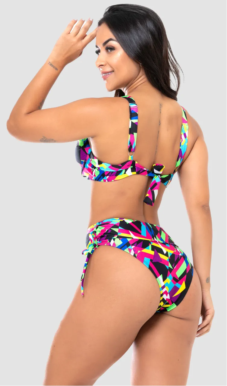 Biquíni Meia Taça + Hot Pant Estrela Do Mar Colorful