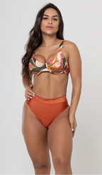 Biquini Meia Taça + Hot Pant Audrey Alma de Amêndoa