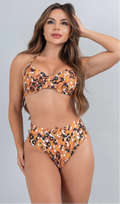 Biquini Meia Taça + Hot Pant  Mabella Feline
