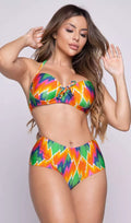 Biquini Meia Taça + Hot Pant Confort Multicolore