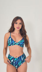 Biquíni Top de Amarração + Calcinha Cós Alto Lipo Capri